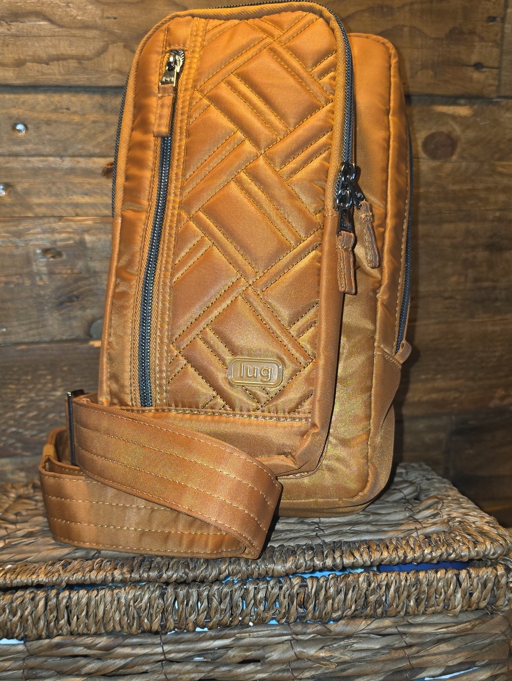 Lug Quilted Sling Bag in Cappuccino Tan Color